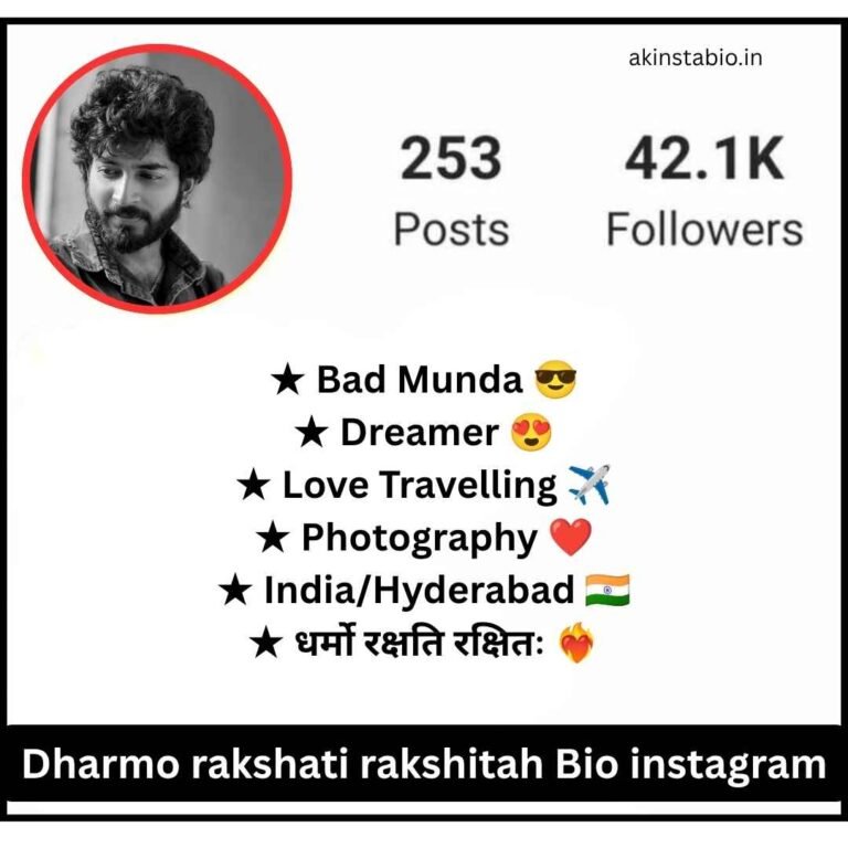 Dharmo rakshati rakshitah Bio instagram