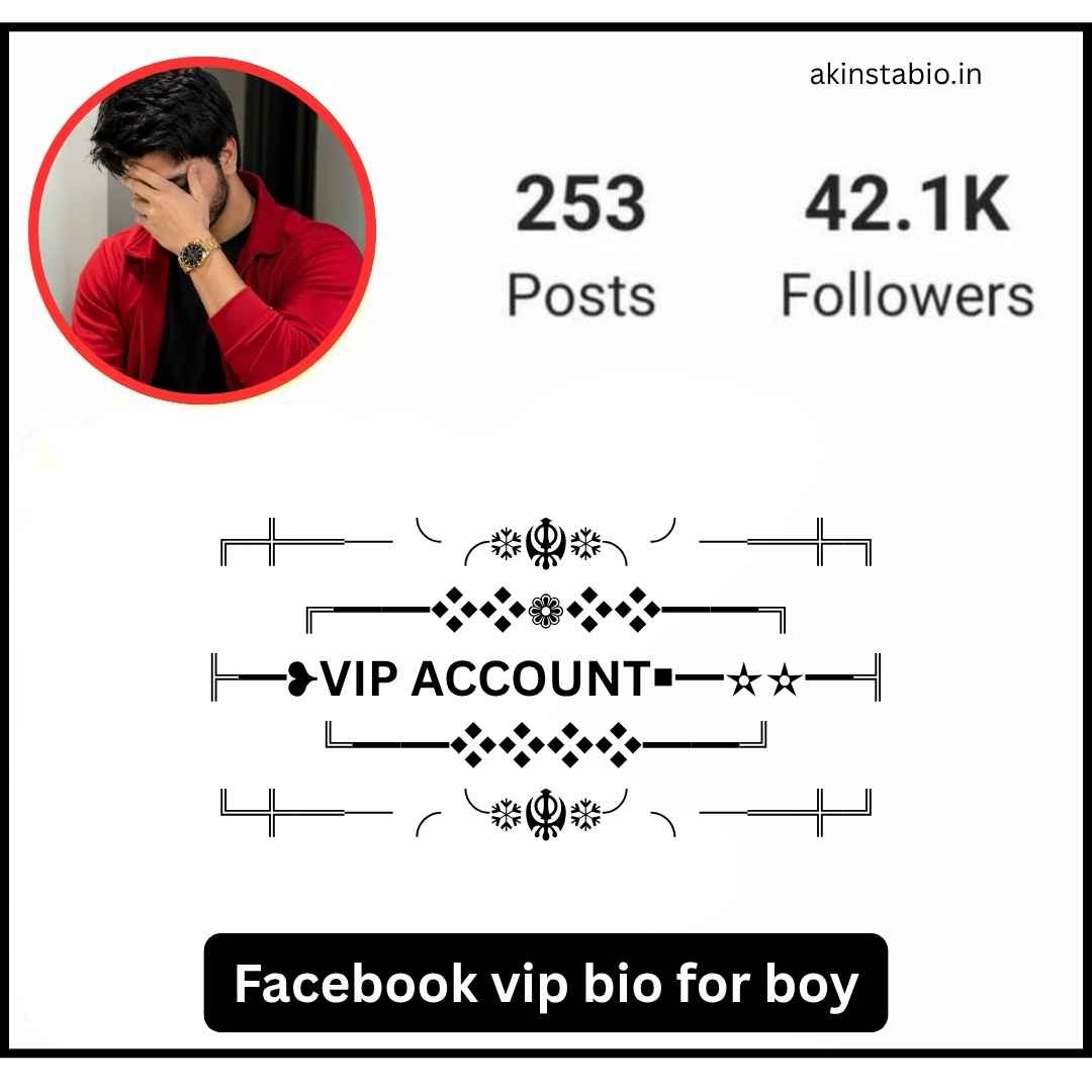 Facebook vip bio for boy