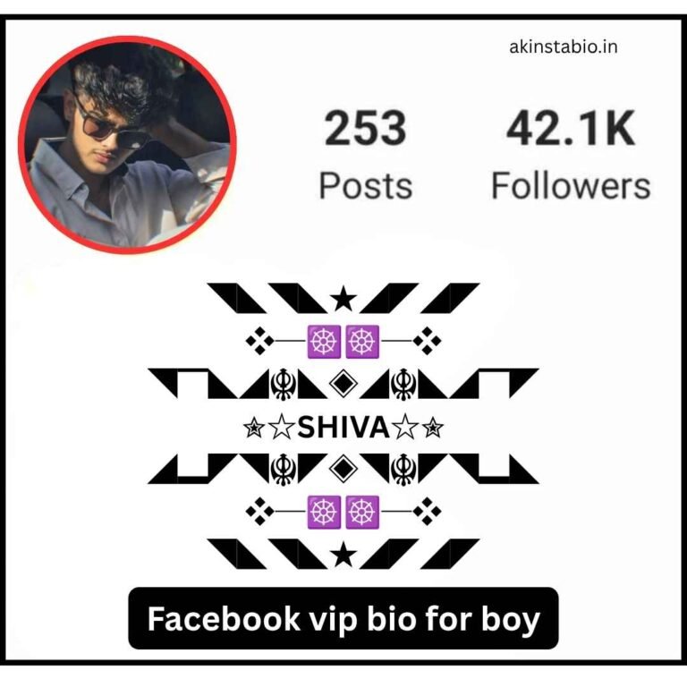 Facebook vip bio for boy