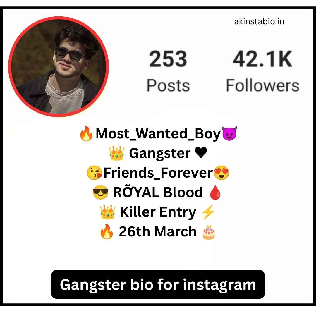 Gangster bio for instagram