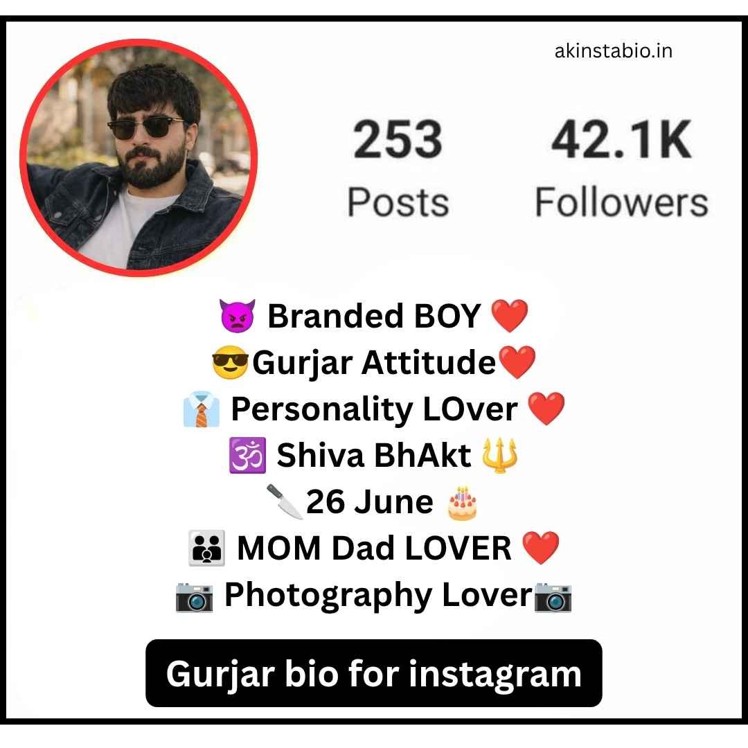 Gurjar bio for instagram
