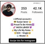 Gurjar bio for instagram