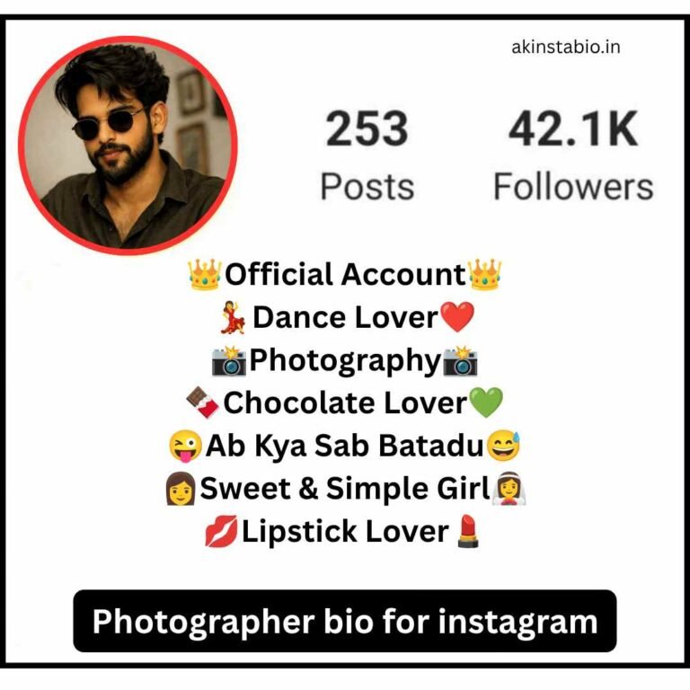 Photographer bio for instagram