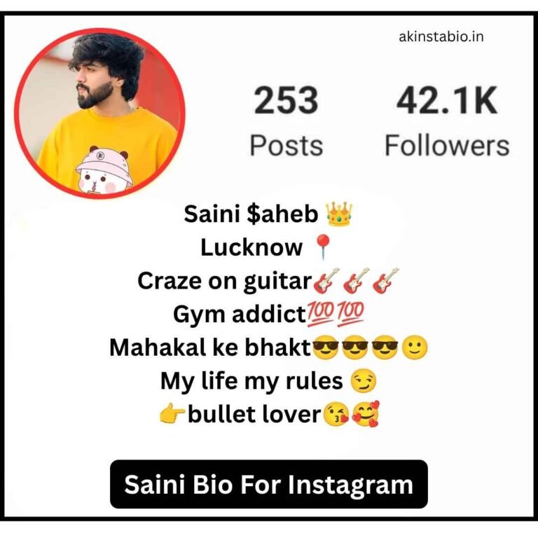 Saini Bio For Instagram