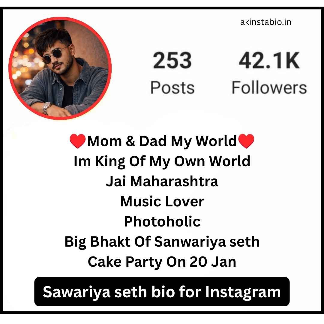 Sawariya seth bio for Instagram