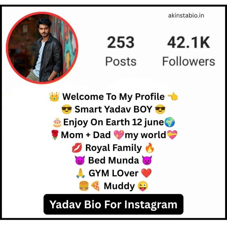 Yadav Bio For Instagram